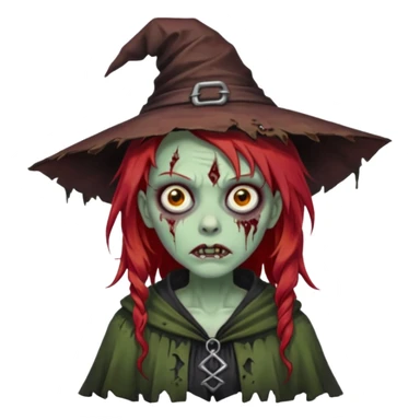 red hair zombie witch sticker
