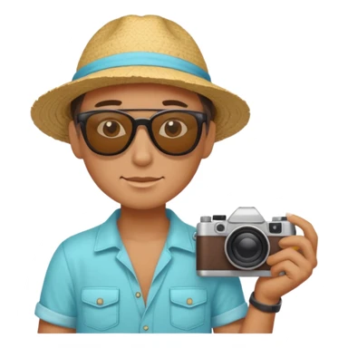fotographer with summer clothes and sun glasses sticker