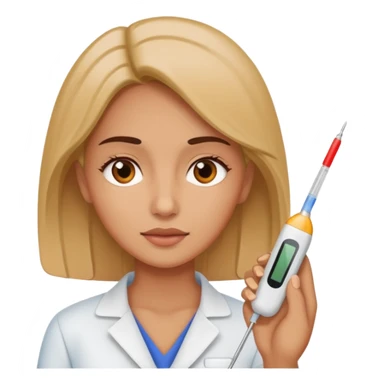 Female getting her temperature checked sticker