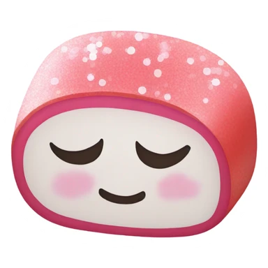 Pink sushi with glitter sticker