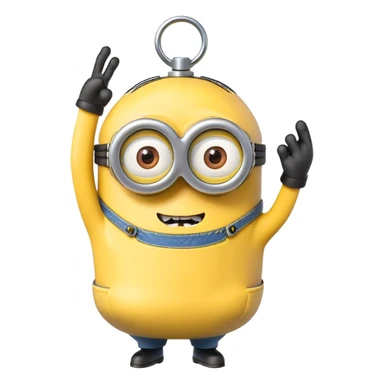 A minion tapping its watch  sticker