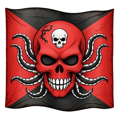 Can you generate me a emoji flag of the fictional world war two team hydra from Captain America? Can you make it the exact logo from the movie? sticker