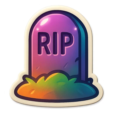 generate emoji of grave in retro old style  sticker