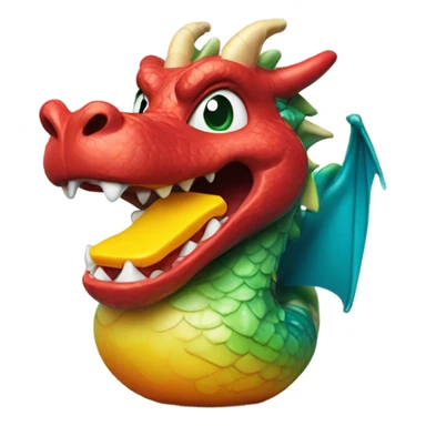 Dragon eating random object sticker