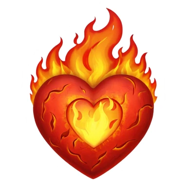 Fire heart  sticker