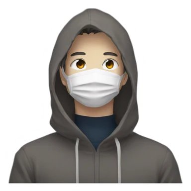 Anime man with mask on, degital clasess hide his eyes sticker