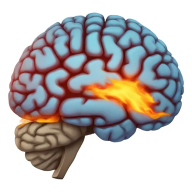 Lateral view of Brain on fire sticker