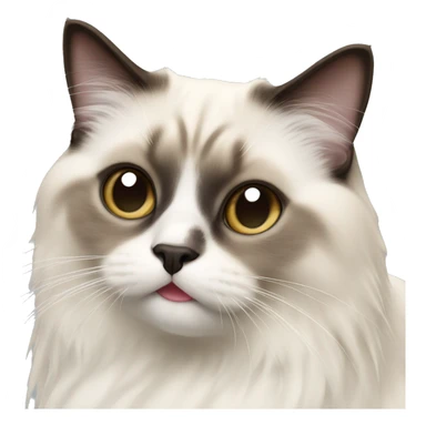 A Birman cat looking friendly with tongue out sticker