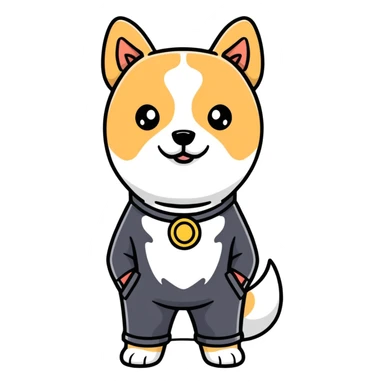 Dog wearing pants sticker