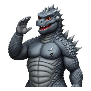 godzilla saluting sticker