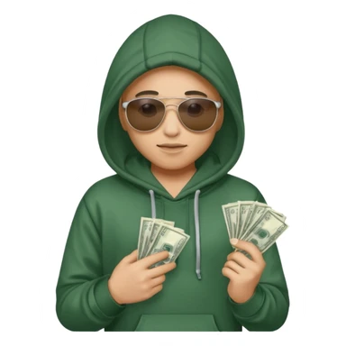 hoodie, sunglasses, money ALL DIGITAL sticker
