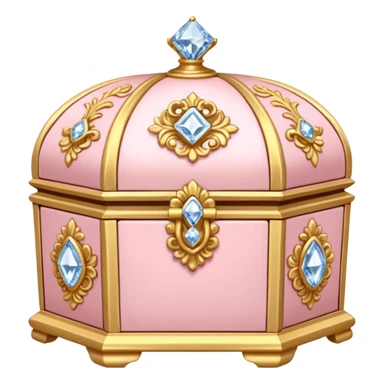 Pale pink Rococo Treasure box filled with flowers and diamonds sticker