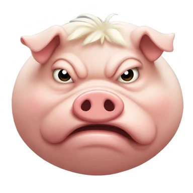 super fat angry pig head sticker