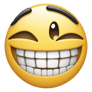 smirk face but with smile teeth showing sticker