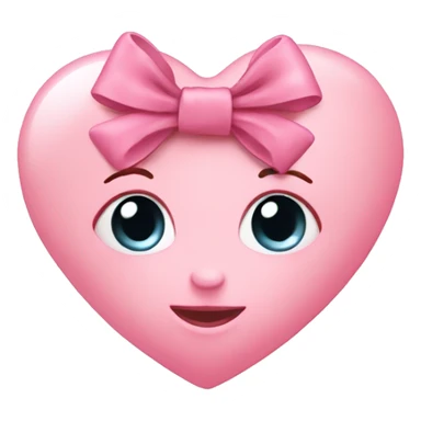 baby pink heart with bow sticker
