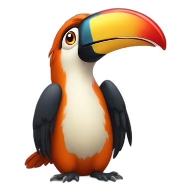 Renard avec un toucan sticker