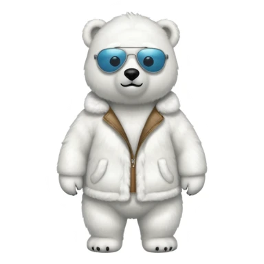 Polar bear with aviators sticker