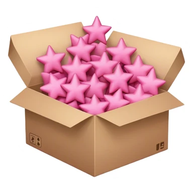 box full of pink stars sticker