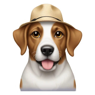 Dog wearing hat beach sticker