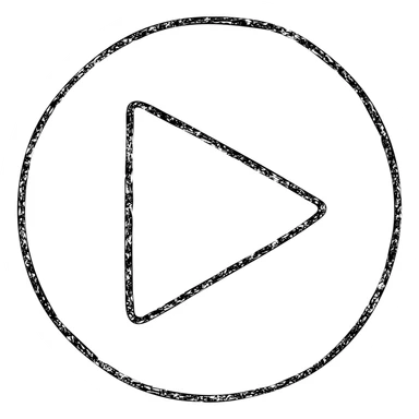 hand drawn outlined play button icon sticker