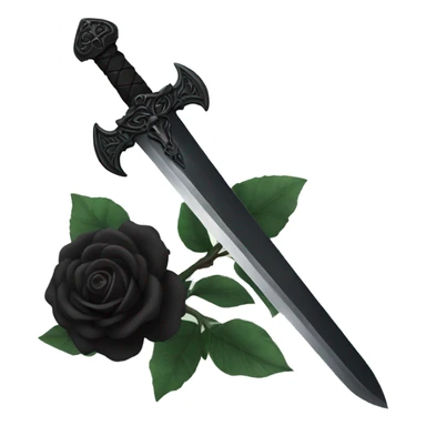 black sword with black roses sticker