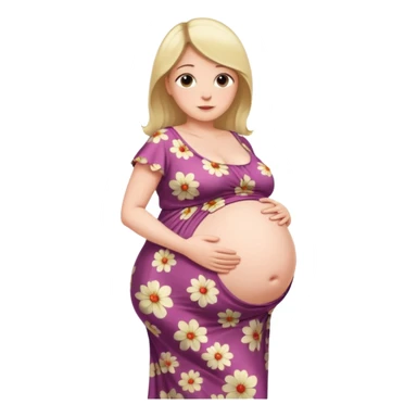 heavily pregnant woman with extremely huge overdue belly sticker