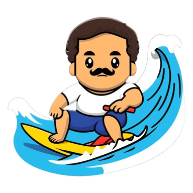 Pablo Escobar surfing  sticker
