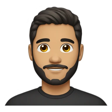 25 year old Hispanic man with a beard and thick eyebrows light skin, black shirt and side fades sticker