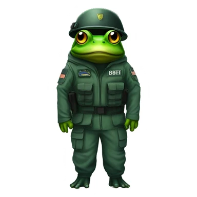 praying frog in swat team suit sticker