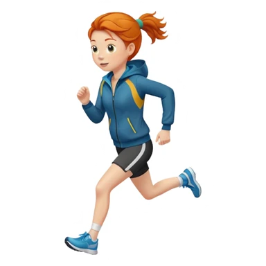 Ginger girl jogging with jacket sticker