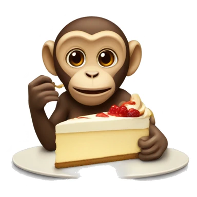 Monkey eating cheesecake sticker