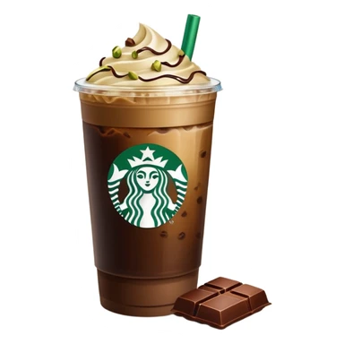 Starbucks Iced coffee with pistachio  and chocolate bar  sticker