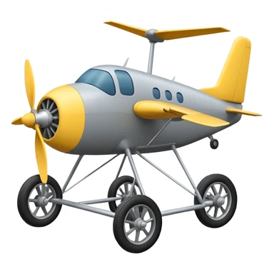 Emoji-style aircraft landing gear with a single wheel and strut, simplified design, clean lines, cartoon-like, isolated on white background, minimal shading sticker