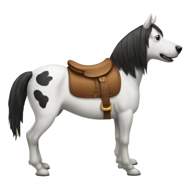 dog on a horse  sticker