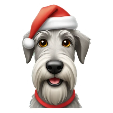  Irish wolfhound dog with santa hat sticker