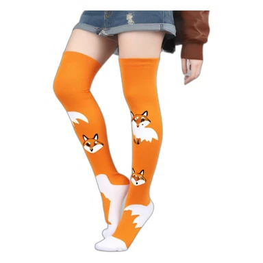 Fox boy computer programmer thigh high socks sticker