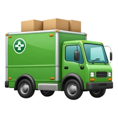 delivery truck green cute sticker