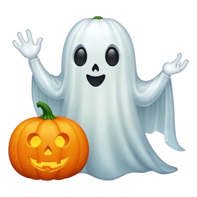 pumpkin and ghost sticker