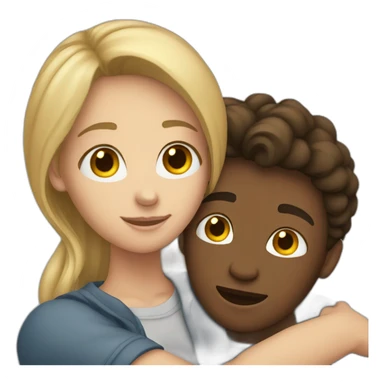 White teen couple hugging sticker