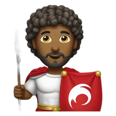 Hannibal barca holding tunisia flag sticker