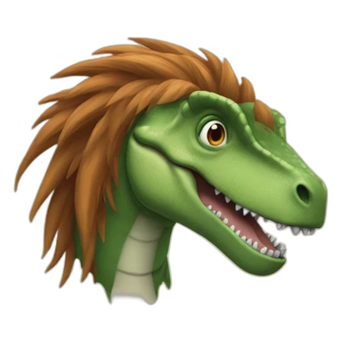 dinosaur with long hair sticker