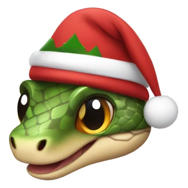 cute snake in a Christmas cap sticker