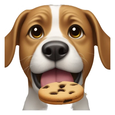 Dog with cookie in his mouth  sticker