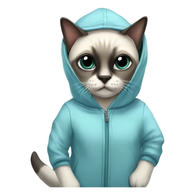 siamese cat in an shark onesie sticker
