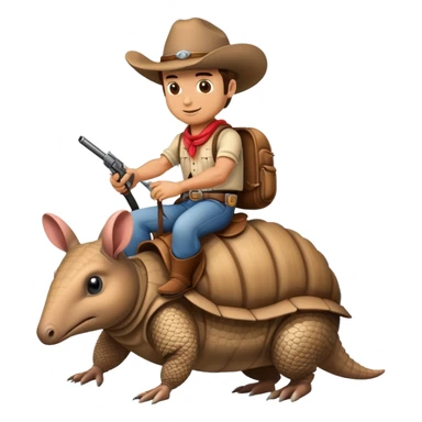 Cowboy on a armadillo  sticker