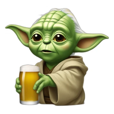 Yoda boit une bière sticker