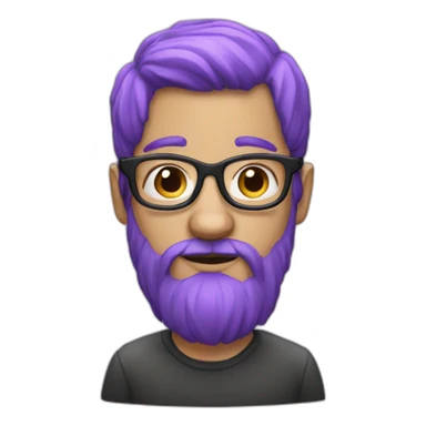 purple haired glasses person sticker