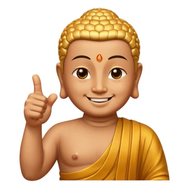 Buddha smiles and gives a thumbs up sticker