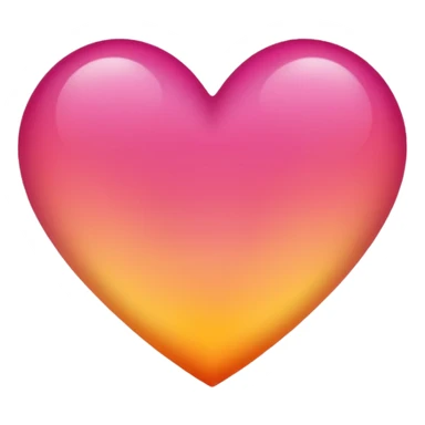 Dark pink to orange to yellow to orange to dark pink portrait gradient heart sticker