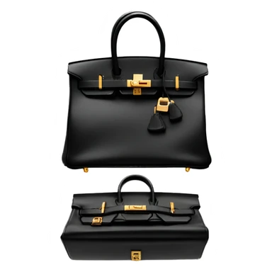 Birkin 25 black with gold sticker